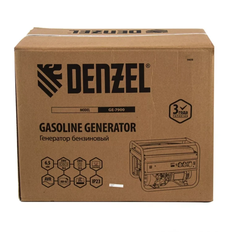 Генератор бензиновый DENZEL GE 7900 94638 купить в Урае