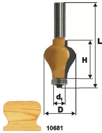 Фреза по дереву кромочная фигурная для перил 32х38 твердосплав ц/хв 12 ЭНКОР 10681 купить в Урае