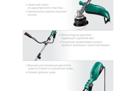 ЗУБР 1700 Вт, ш/с 42 см, сетевой триммер (КСВ-42-1700) купить в Урае