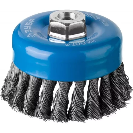 ЗУБР &quot;ПРОФЕССИОНАЛ&quot;. Щетка чашечная для УШМ, плетеные пучки стальной проволоки 0,5мм, 100ммхМ14 35275-100_z02 купить в Урае