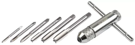 Набор ЗУБР "МАСТЕР" с металлореж. инструментом, метчики однопроходные М3-М10, метчикодержатель - на карточке, 7предметов 28127-H7 купить в Урае