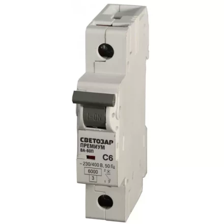 Выключатель автоматический СВЕТОЗАР &quot;ПРЕМИУМ&quot; 1-полюсный, 50 A, &quot;C&quot;, откл. сп. 6 кА, 230 / 400 В SV-49021-50-C купить в Урае