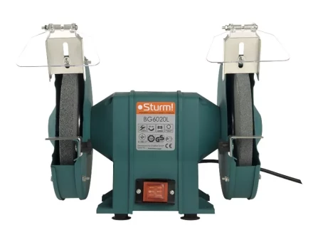 Станок точильный BG-6020 L 400Вт круг 200 х 20 х 16 мм 2950об/мин адаптер 10кг лампа STURM купить в Урае