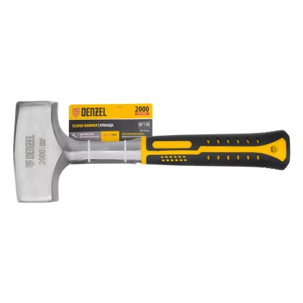 Кувалда 2 кг, цельнометаллическая, двухкомпонентная рукоятка Denzel 11013 купить в Урае