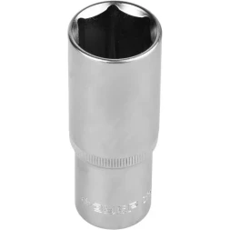 Головка торцовая ЗУБР "МАСТЕР" (1/2"), удлиненная, Cr-V, FLANK, хроматированное покрытие, 17мм 27726-17