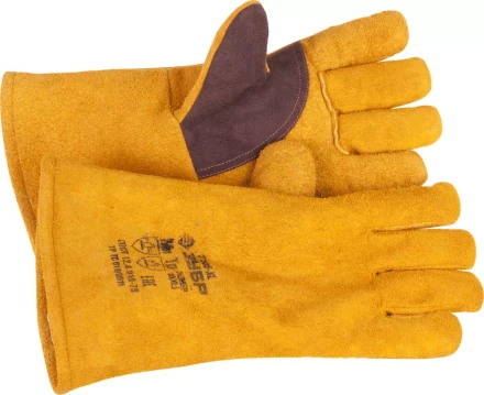 Термостойкие краги ЗУБР для сварки и тяжелых механических работ, утепленные, спилковые, 350мм 11335-XL купить в Урае