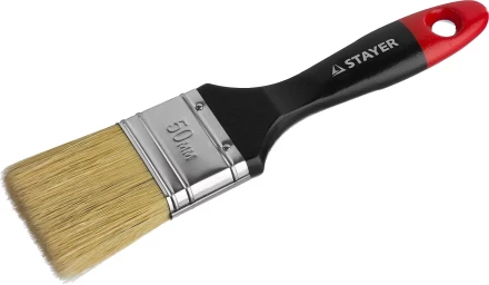 Кисть плоская STAYER &quot;UNIVERSAL-PROFI&quot;, светлая натуральная щетина, деревянная ручка, 50мм 0104-050 купить в Урае