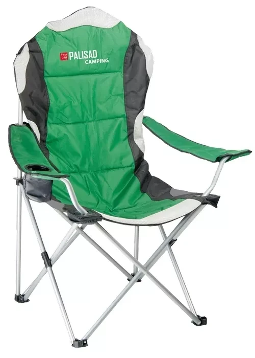 Кресло складное с подлокотниками и подстаканником 60х60х110/92 см PALISAD Camping 69592 купить в Урае
