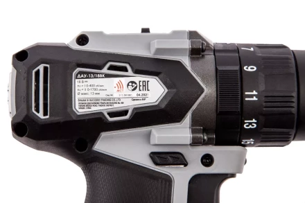 Аккумуляторная дрель-шуруповерт ИНТЕРСКОЛ ДАУ-13/18ВК (573.1.2.70) Li-ion АПИ (кейс, 2 х 1,5Ач, ЗУ) купить в Урае