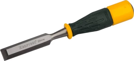 Стамеска KRAFTOOL &quot;EXPERT&quot; упрочненное полотно, ударочпрочная двухкомп ручка, стальной затыльник для ударных работ,20мм 1815-20_z01 купить в Урае