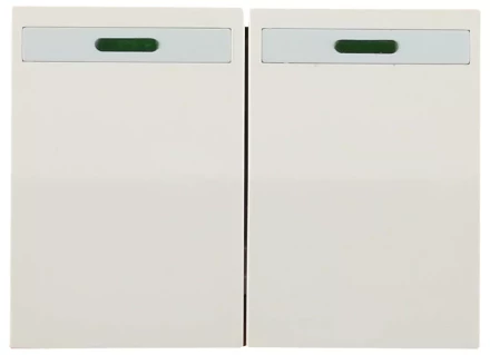 Выключатель СВЕТОЗАР &quot;ЭФФЕКТ&quot; двухклавишный, с эффектом свечения, без вставки и рамки, цвет бежевый, 10A/~250B SV-54435-B купить в Урае