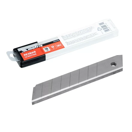 Лезвия, 18 мм, сталь SK5, 10 шт Matrix 793376 купить в Урае