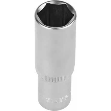 Головка торцовая ЗУБР &quot;МАСТЕР&quot; (1/2&quot;), удлиненная, Cr-V, FLANK, хроматированное покрытие, 19мм 27726-19 купить в Урае