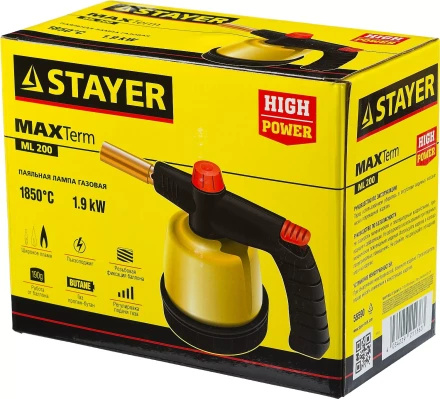Паяльная лампа газовая STAYER "MASTER", на баллон, с пьезоподжигом, регулировка пламени, 1850С 55590 купить в Урае