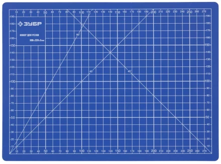 Коврик ЗУБР &quot;ЭКСПЕРТ&quot;, непрорезаемый, 3мм, цвет синий, 300х220 мм 9903 купить в Урае