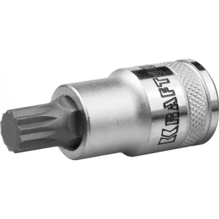 Торцовая бита-головка KRAFTOOL &quot;INDUSTRIE QUALITAT&quot;, материал S2, SPLINE, сатинированная, 1/2&quot;, M10 27911-10_z01 купить в Урае