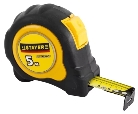 Рулетка STAYER &quot;MASTER&quot; &quot;OMEGA&quot; автостоп, обрезиненный корпус, 5мх25мм 3402-5_z01 купить в Урае