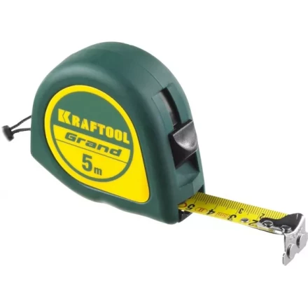 Рулетка KRAFTOOL GRAND, обрезиненный пластиковый корпус, 5м/19мм 34022-05-19 купить в Урае