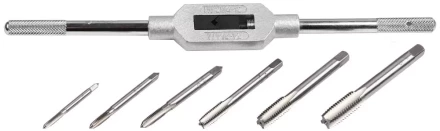 Набор ЗУБР "МАСТЕР" с металлореж. инструментом, метчики однопроходные М4-М12, метчикодержатель - на карточке, 7предметов 28126-H7 купить в Урае