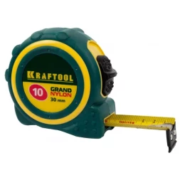 Рулетка KRAFTOOL "GRAND", двухкомпонентный корпус, двусторонняя шкала, нейлоновое покрытие, 10мх30мм 3412-10_z01