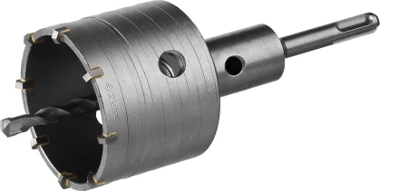 Коронка ЗУБР буровая, коническая посадка центрирующего сверла, SDS-Plus хвостовик, в сборе, 73мм 2918-73_z01 купить в Урае