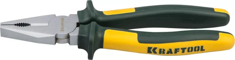 Плоскогубцы KRAFTOOL"KRAFT-MAX"комб,Cr-Mo,маслобензост двухкомп рукоятки,шарнирное соединение с повыш износост,180мм 22011-1-18 купить в Урае