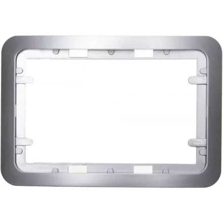 Панель СВЕТОЗАР &quot;ГАММА&quot; накладная для двойных розеток, цвет светло-серый металлик, 1 гнездо SV-54145-2-SM купить в Урае