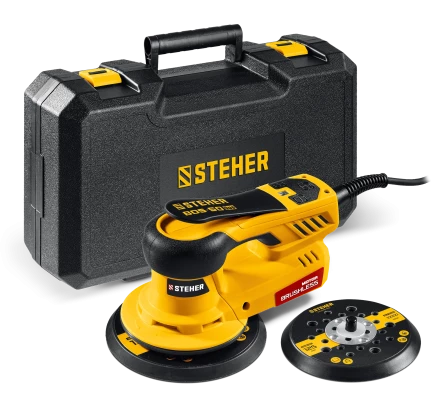 STEHER BOS-50 Duo, d125 / d150 мм, 5.0 мм, 350 Вт, бесщеточная орбитально-шлифовальная машина, кейс (BOS-50) купить в Урае