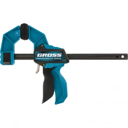 Струбцина реечная быстрозажимная пистолетного типа пошаговый механизм пластиковый корпус 150 мм Gross 20700 купить в Урае