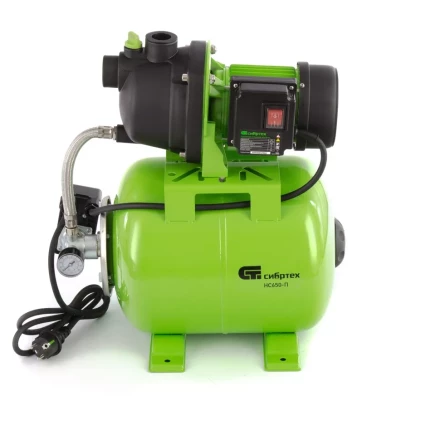 Насосная станция НС650-П, 650 Вт, напор 37 м, 3200 л/ч, ресивер 19 л Сибртех 97247 купить в Урае