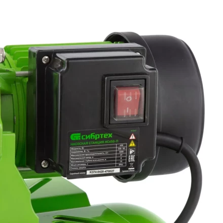 Насосная станция НС650-П, 650 Вт, напор 37 м, 3200 л/ч, ресивер 19 л Сибртех 97247 купить в Урае