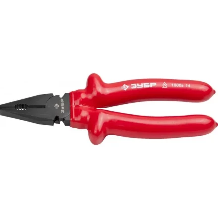 Плоскогубцы ЗУБР &quot;МАСТЕР&quot; &quot;ЭЛЕКТРИК&quot; комбинированные, диэлектрические, высоковольтные до ~1000В, 200мм 2214-1-20_z02 купить в Урае