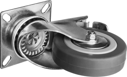 ЗУБР d 75 мм, г/п 50 кг, резина/полипропилен, поворотное колесо c тормозом (30956-75-B) купить в Урае