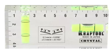Уровень KRAFTOOL &quot;PRO&quot; &quot;CRYSTAL&quot; 2 ампулы, 40х100мм 1-34865-040 купить в Урае