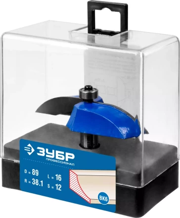 ЗУБР 89 x 16 мм, радиус 38.1 мм, фреза фигирейная №2, Профессионал (28761-89) купить в Урае