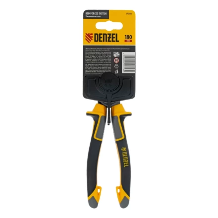 Плоскогубцы комбинированные 180 мм Denzel 17081, трехкомпонентные рукоятки купить в Урае