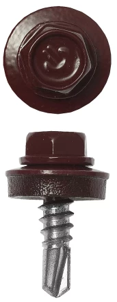 Саморезы ЗУБР &quot;ПРОФЕССИОНАЛ&quot; окраш., RAL 3005 темно-красн., для крепл. кров. матер. к металл. констр., 5.5x25мм, 1800шт 4-300310-55-025-3005 купить в Урае