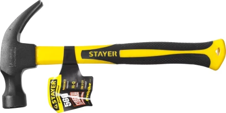 Молоток-гвоздодер &quot;Fiberglass&quot; с фиберглассовой рукояткой, 560 г, STAYER Professional 2026-560_z01 купить в Урае