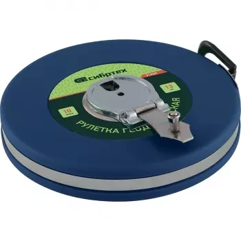 Рулетка геодезическая 30 м х 13 мм СИБРТЕХ закрытый корпус фиберглассовая лента 31262 купить в Урае