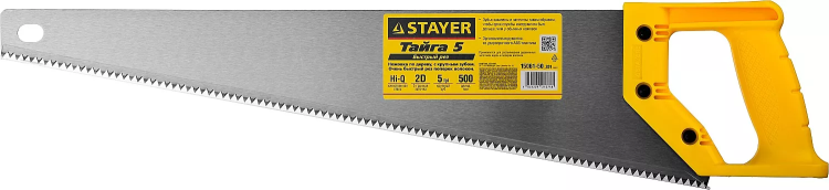 Ножовка ударопрочная (пила) STAYER ТАЙГА-5 500 мм, 5 TPI, быстрый рез поперек волокон, для крупных и средних заготовок 15061-50_z01 купить в Урае