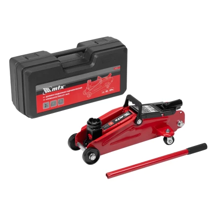 Домкрат гидравлический подкатной, 2 т, 140-340 мм, в пласт. кейсе// MTX 51081 купить в Урае