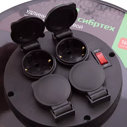 Удлинитель силовой 30 м, 16А, тип УХз16, КГ 3 x 1.5 мм, на стальной катушке, 4 розетки Сибртех 95876 купить в Урае