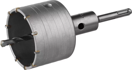 Коронка ЗУБР буровая, коническая посадка центрирующего сверла, SDS-Plus хвостовик, в сборе, 80мм 2918-80_z01 купить в Урае