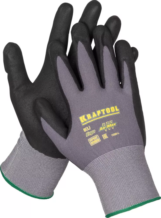 Перчатки KRAFTOOL "EXPERT" нейлоновые, 15 класс, вспененное нитриловое покрытие, M 11285-M купить в Урае