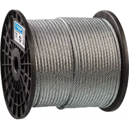 Трос стальной ЗУБР &quot;ПРОФЕССИОНАЛ&quot;, оцинкованный, DIN 3055, d=6 мм, L=120 м 4-304110-06 купить в Урае