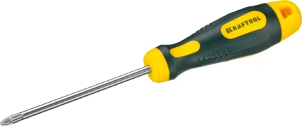 Отвертка KRAFTOOL, Cr-Mo-V сталь, двухкомпонентная противоскользящая рукоятка, PZ, №2x100мм 250073-2-100 купить в Урае