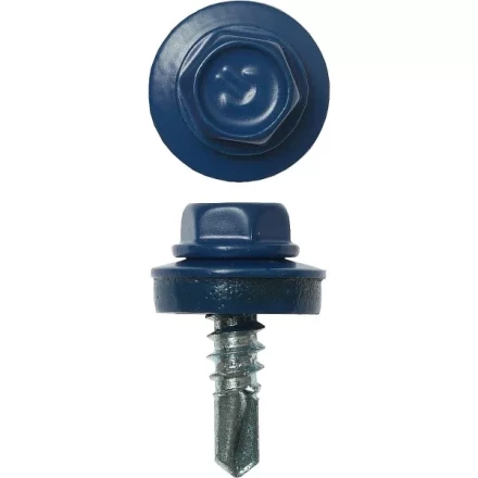 Саморезы ЗУБР &quot;ПРОФЕССИОНАЛ&quot; окраш., RAL 5005 синий насыщен., для крепл. кров. матер. к металл. констр., 5.5x19мм, 500шт 4-300315-55-019-5005 купить в Урае