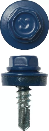 Саморезы ЗУБР &quot;ПРОФЕССИОНАЛ&quot; окраш., RAL 5005 синий насыщен., для крепл. кров. матер. к металл. констр., 5.5x19мм, 500шт 4-300315-55-019-5005 купить в Урае