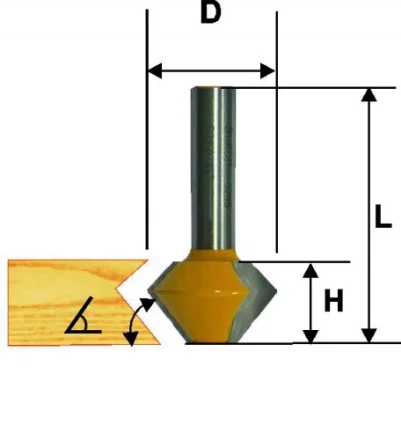 Фреза кромочная конусная Ф38,1Х22,2 мм 22,5 град. хвостовик 12 мм Энкор 46372 купить в Урае