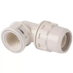 Муфта ЗУБР "ШиреФит" соединительная угловая 90°, "штуцер с гайкой - внутренняя резьба", 26мм-3/4" 51466-26-3/4